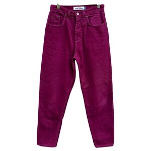 Vintage 90s High Sierra Dungarees Mom Jeans Size 8 Burgundy Wine Denim USA Made